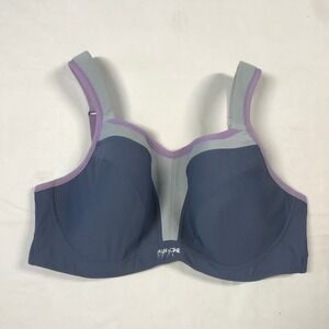 Panache Sport 5021 High Impact Underwire Sports Bra Grey Purple 32F UK